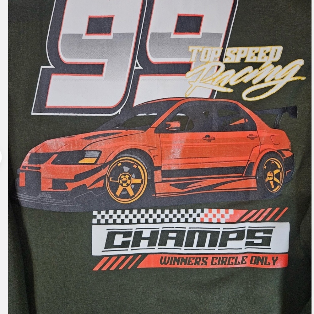 Top Speed Racing RGSTR‎ Hoodie Mens XL Black 99 Car Graphic Fleece - Picture 6 of 9